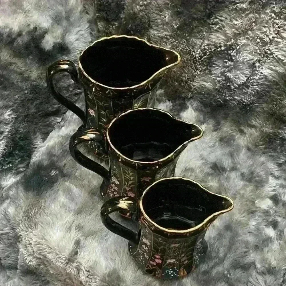 3 Black Glazed Pottery  antique style water jugs - Picture 6 of 15